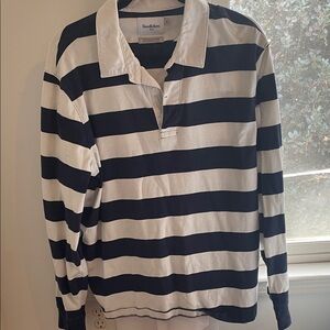 Goodfellow & Co Navy and White Striped Polo